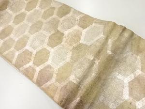 アンティーク　亀甲繋ぎ模様織出し全通袋帯（材料）